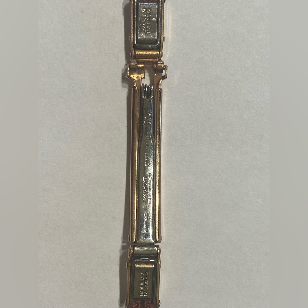 Ladies’ rose gold-plated brown cord unused vintage watch band - Picture 3 of 3
